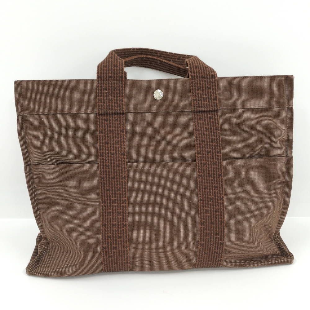 Hermes Herline MM Tote Bag Canvas Brown — view 2