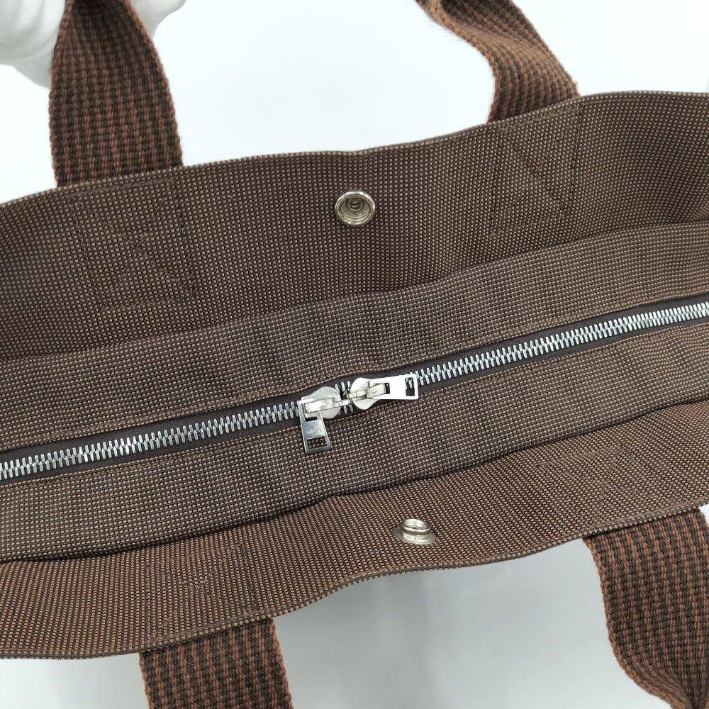 Hermes Herline MM Tote Bag Canvas Brown — view 6