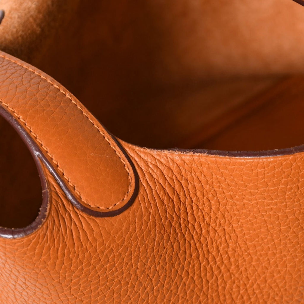 Hermes Picotin PM Handbag Taurillon Clemence Silver — view 8