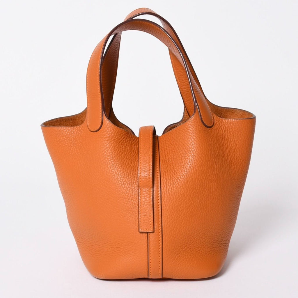 Hermes Picotin PM Handbag Taurillon Clemence Silver — view 2