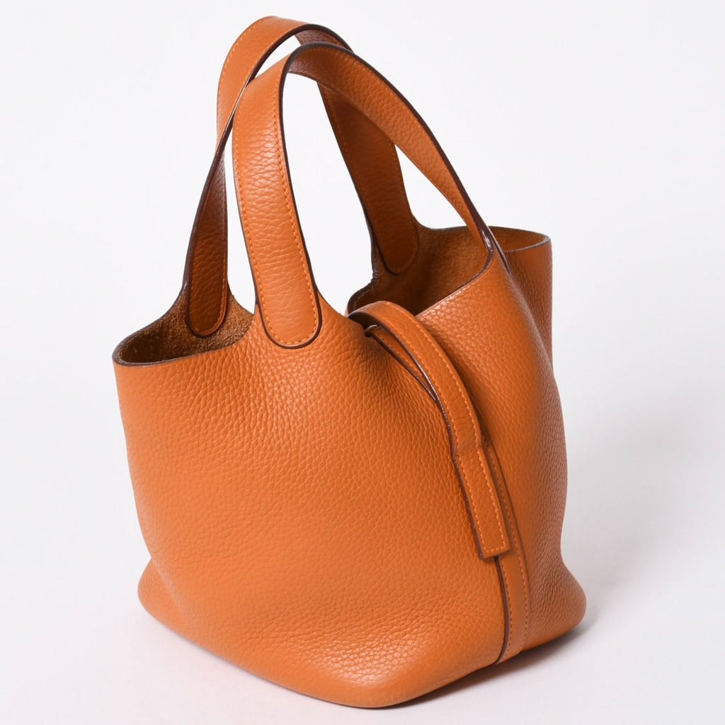 Hermes Picotin PM Handbag Taurillon Clemence Silver — view 3