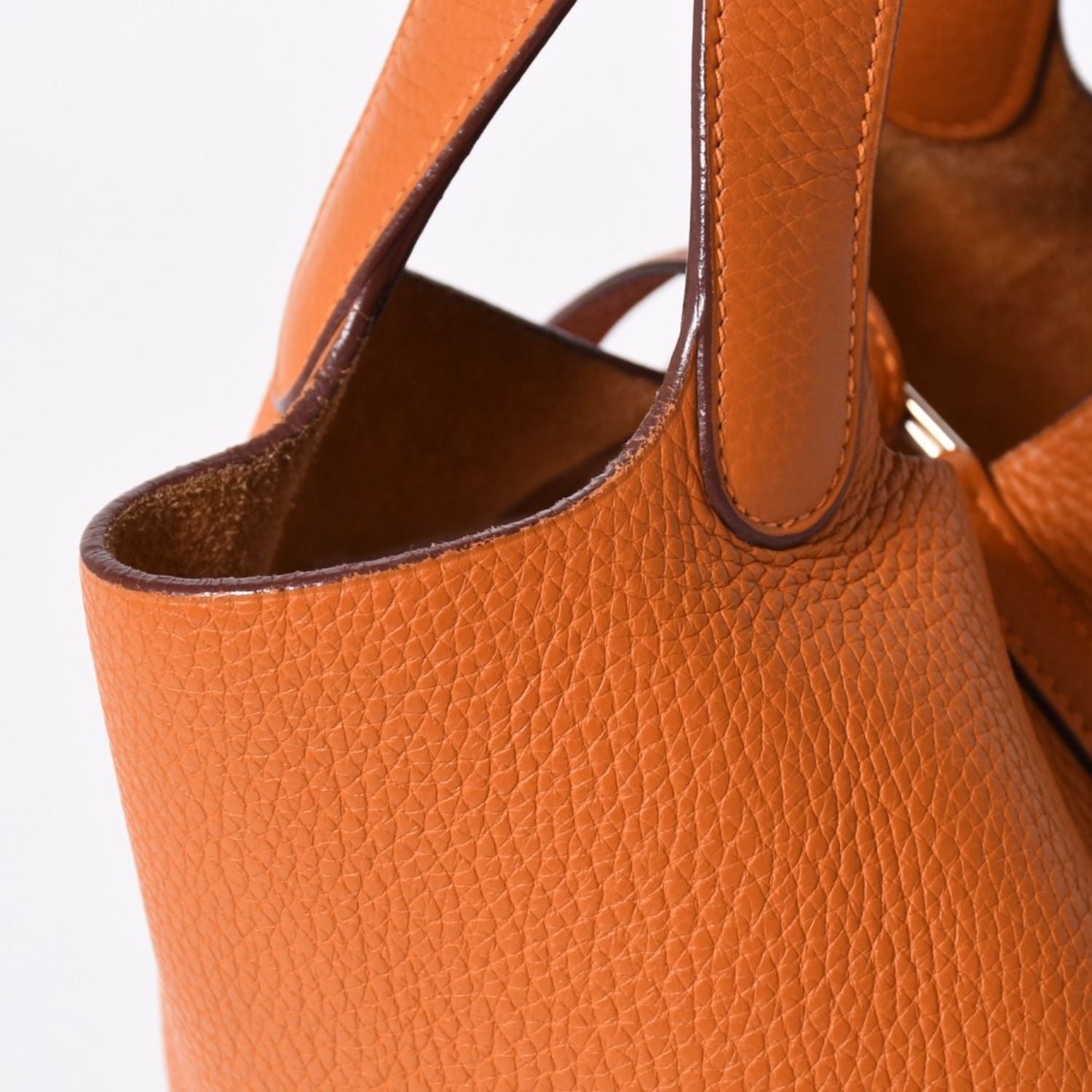 Hermes Picotin PM Handbag Taurillon Clemence Silver — view 6