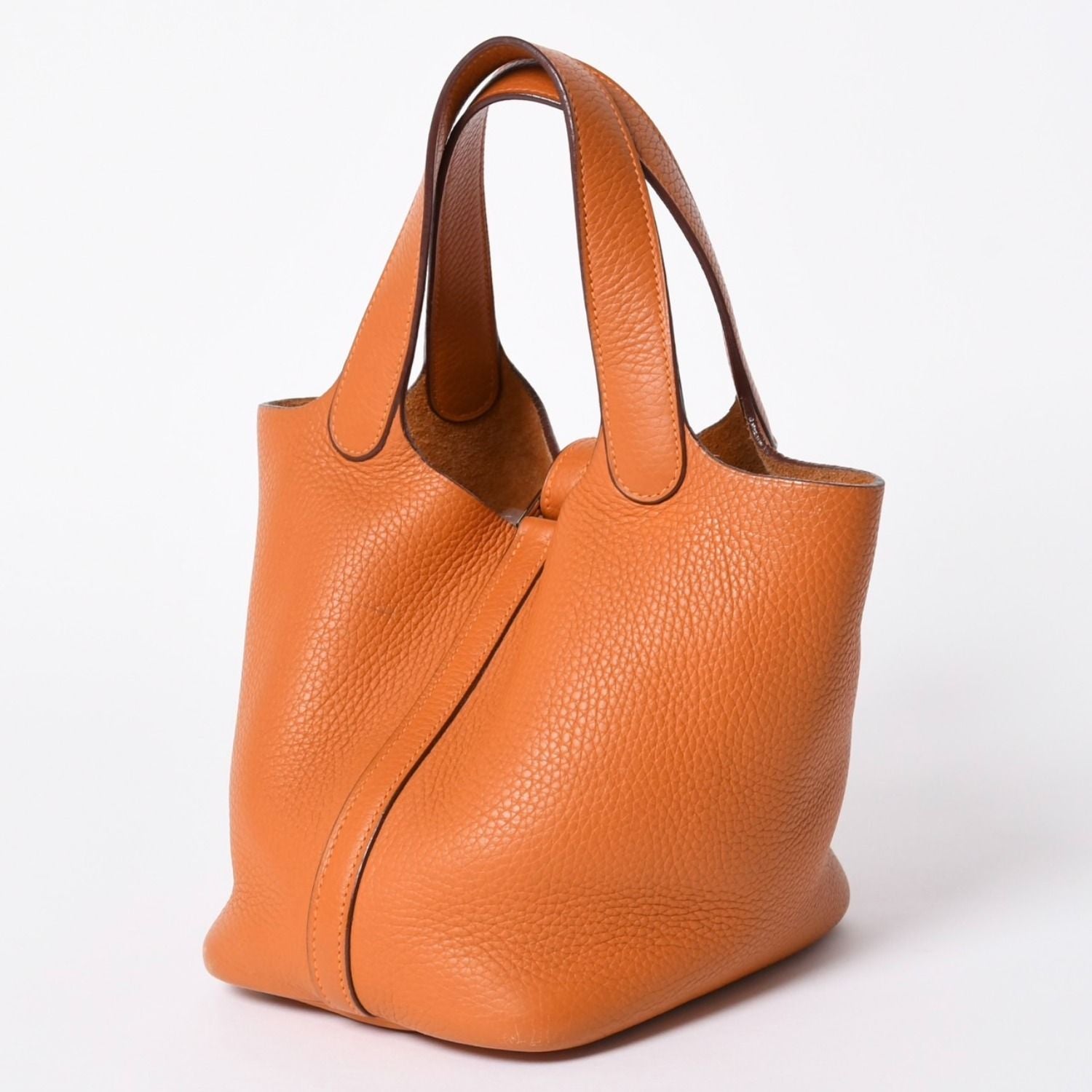 Hermes Picotin PM Handbag Taurillon Clemence Silver — view 4