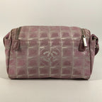 Chanel Shoulder Bag CC Logo CC Nylon Canvas Pink — view 2