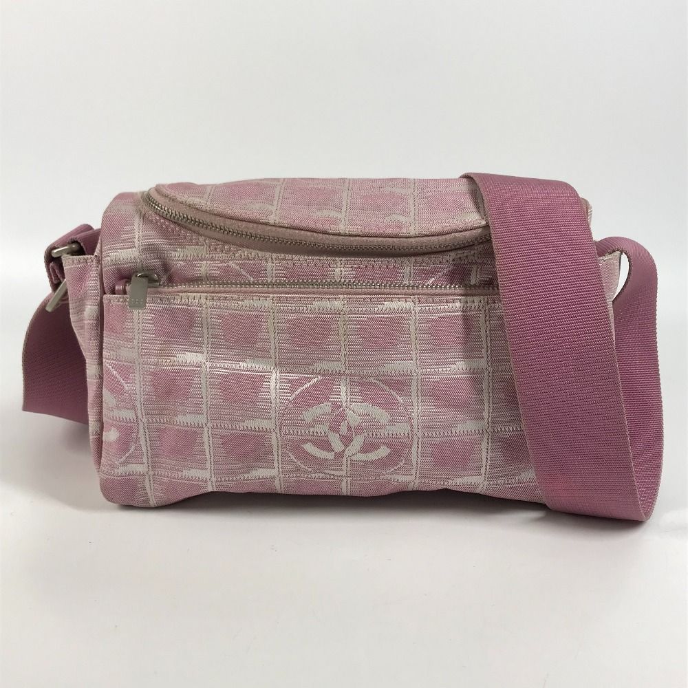 Chanel Shoulder Bag CC Logo CC Nylon Canvas Pink