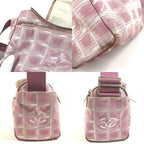 Chanel Shoulder Bag CC Logo CC Nylon Canvas Pink — view 7