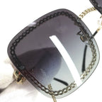 Chanel Sunglasses CC Logo Chain Acetate Black Eyewear — view 6