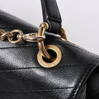 Chanel Chevron 2-Way Chain Shoulder Bag CC Logo Calfskin V-stitch Gold — view 5