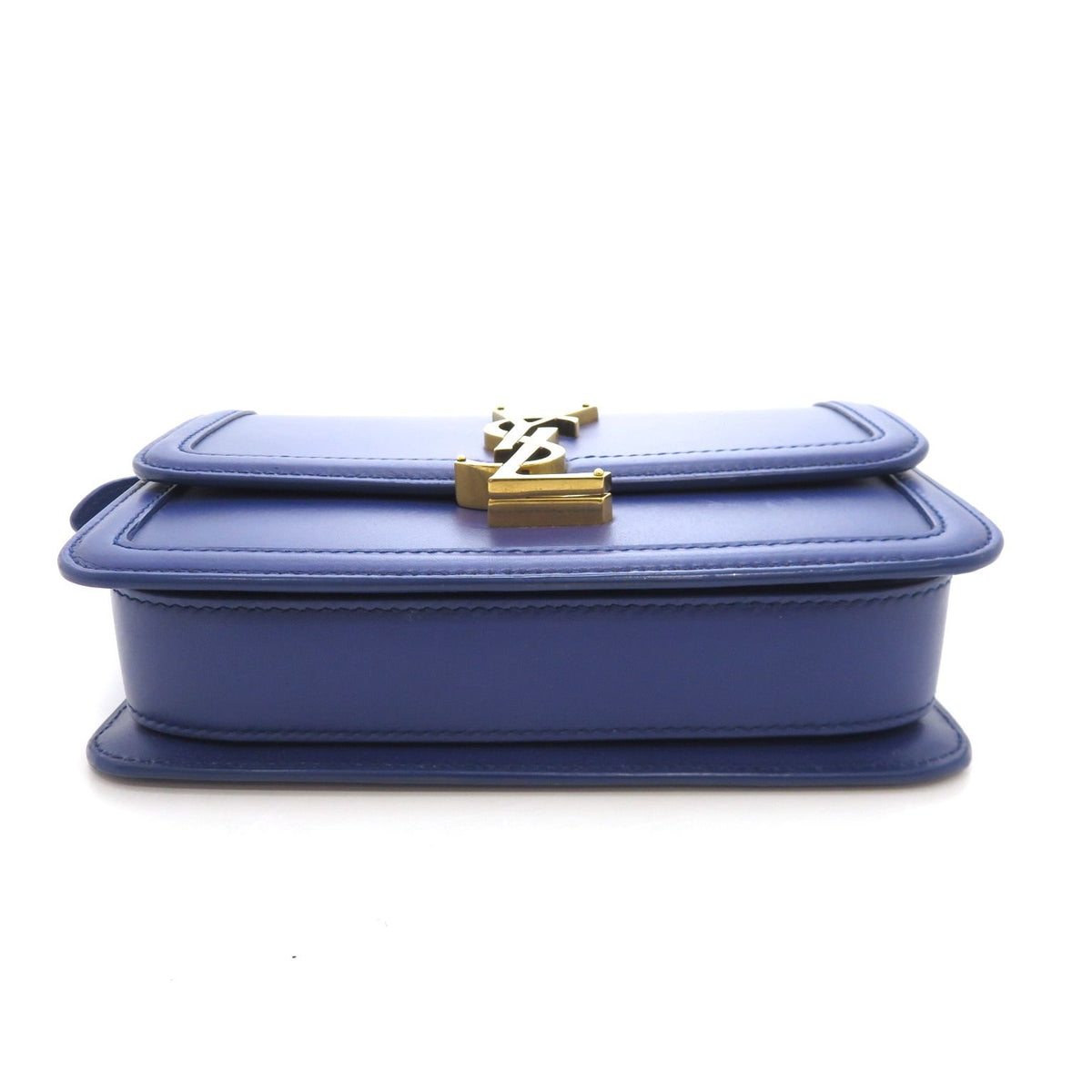 Saint Laurent Solferino Small Satchel Shoulder Bag Leather Blue — view 6
