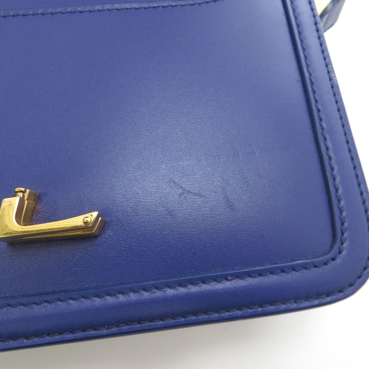 Saint Laurent Solferino Small Satchel Shoulder Bag Leather Blue — view 8