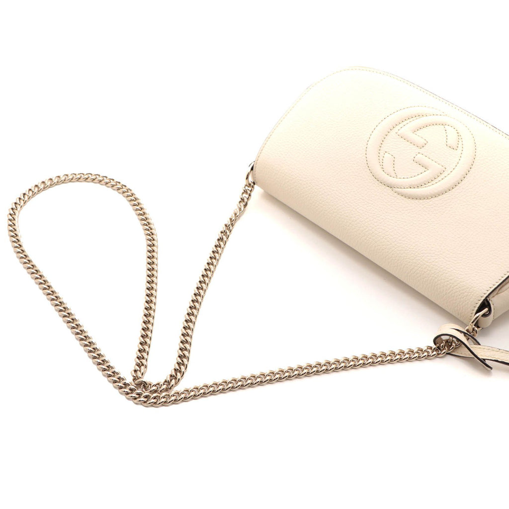 Gucci Soho Chain Shoulder Bag Ivory Leather — view 4