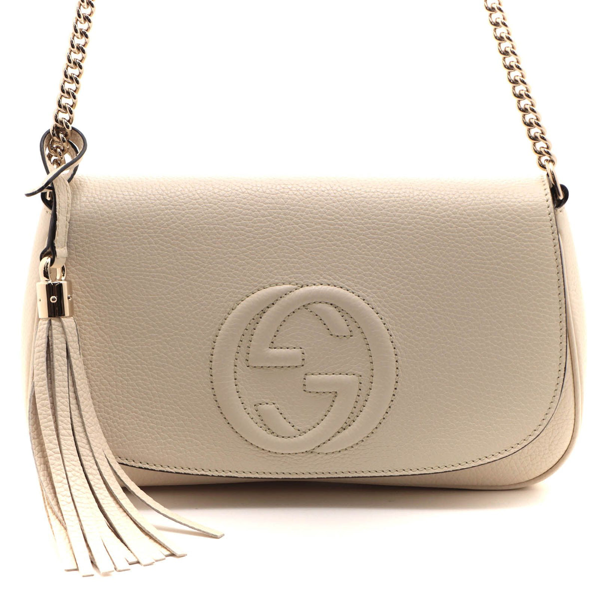 Gucci Soho Chain Shoulder Bag Ivory Leather