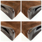 Gucci Vintage Sherry Line Brown Suede Leather Clutch — view 4
