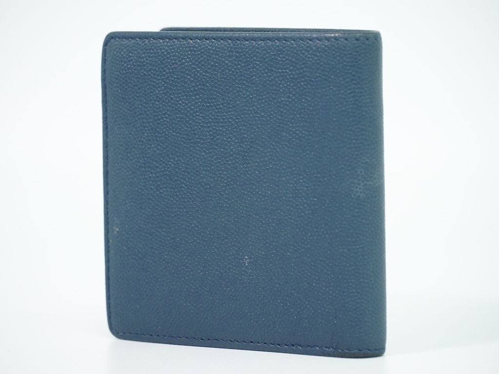 Chanel CC Logo Coco Buttons Bifold Folded Wallet Compact Bill Caviar Leather — view 2