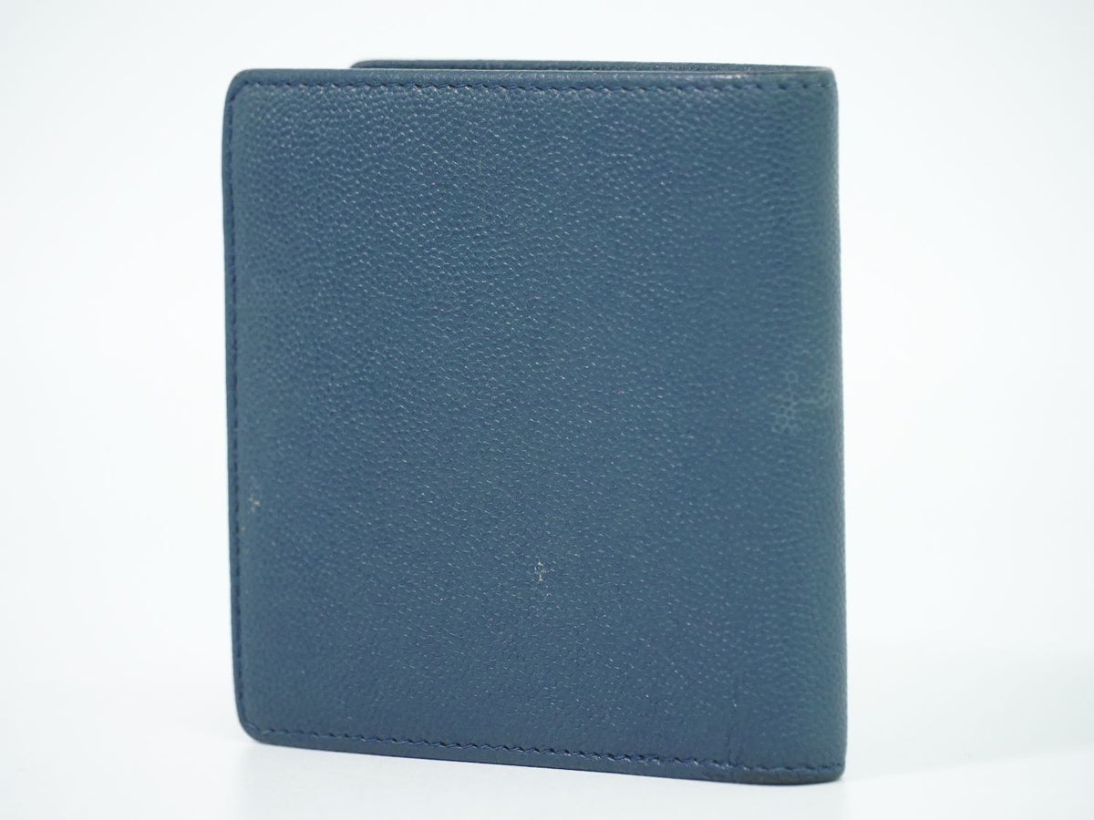 Chanel CC Logo Coco Buttons Bifold Folded Wallet Compact Bill Caviar Leather — view 2