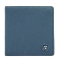 Chanel CC Logo Coco Buttons Bifold Folded Wallet Compact Bill Caviar Leather
