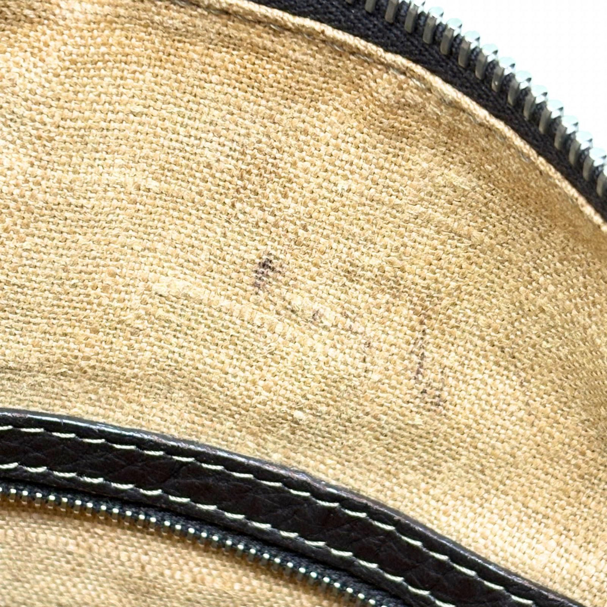 Fendi Zucca Shoulder Bag Canvas Leather Beige Dark Brown — view 7