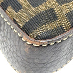 Fendi Zucca Shoulder Bag Canvas Leather Beige Dark Brown — view 4
