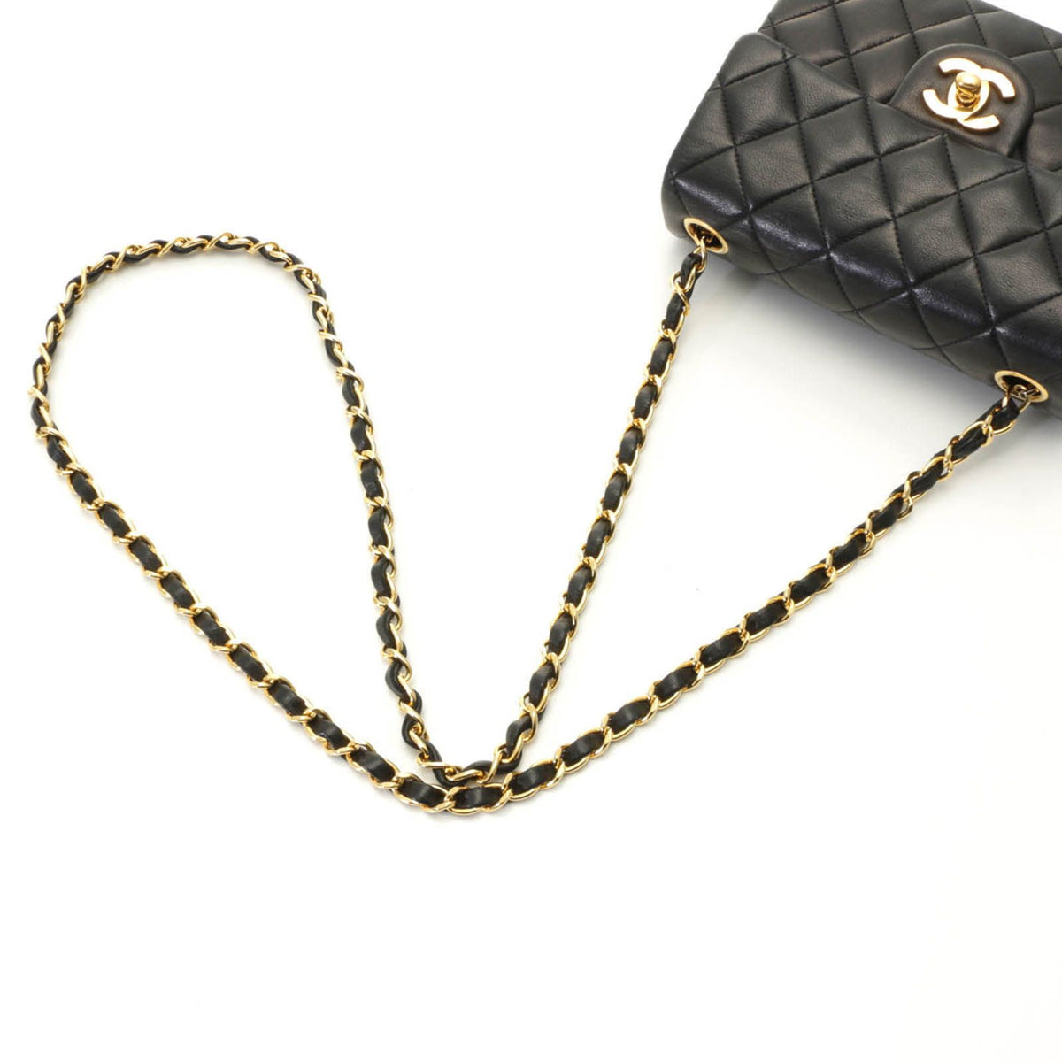 Chanel Mini Quilted 17 Black Lambskin Shoulder Bag — view 4