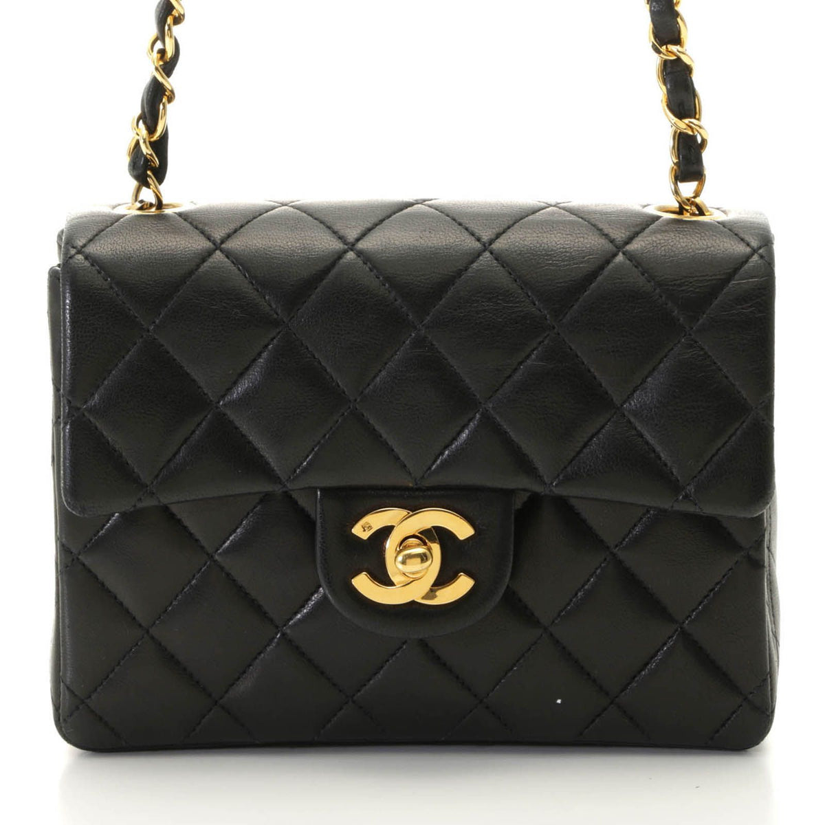 Chanel Mini Quilted 17 Black Lambskin Shoulder Bag
