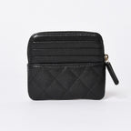 Chanel Classic Zip Coin Purse Stand CC Logo Caviar Leather Black Gold — view 2