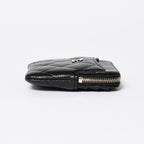 Chanel Classic Zip Coin Purse Stand CC Logo Caviar Leather Black Gold — view 4