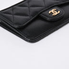 Chanel Coin Purse CC Logo Caviar Leather Black Gold — view 7