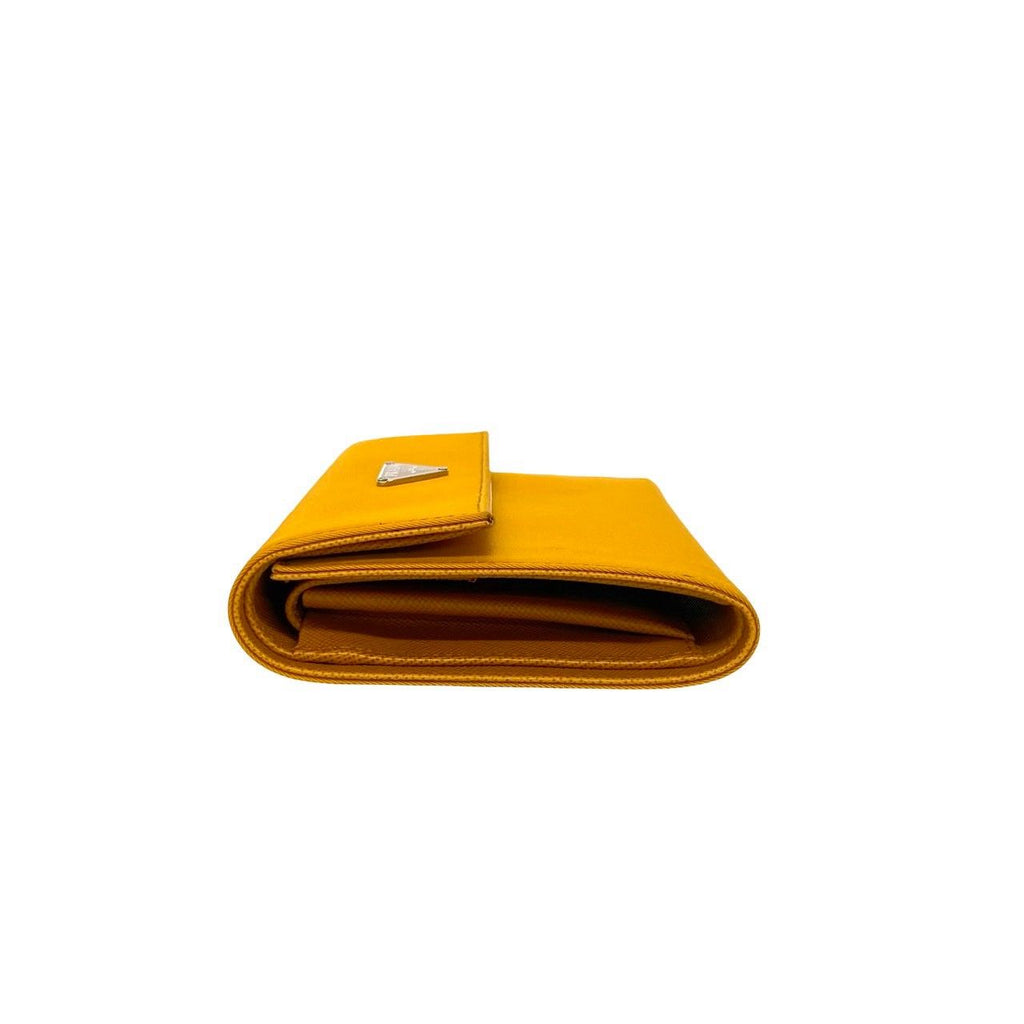 Prada Nylon Bifold Wallet Card Case Coin Purse Orange — view 4