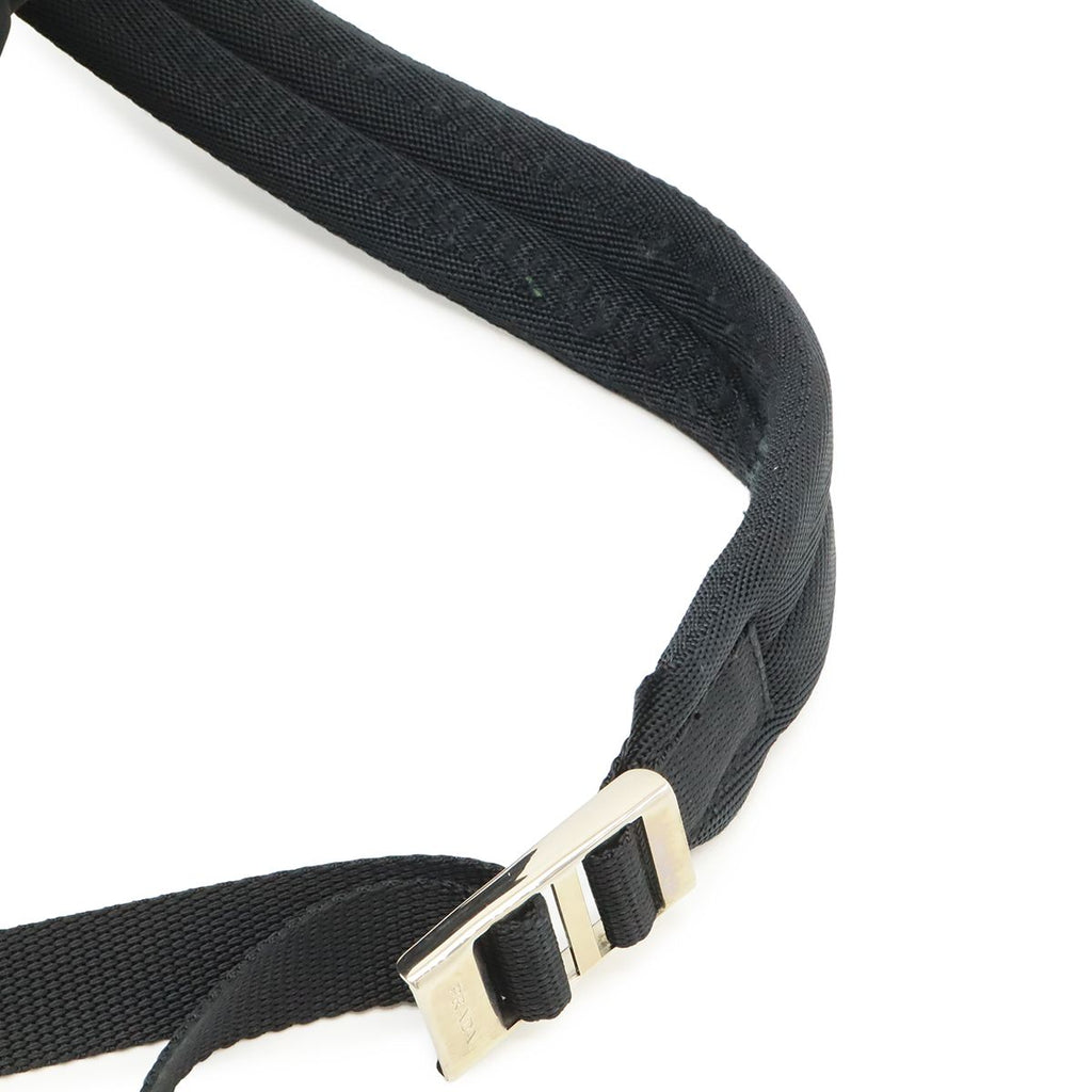 Prada Triangle Logo Backpack Nylon Nero Black Silver — view 5