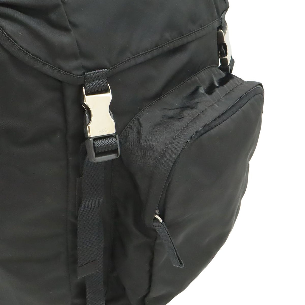 Prada Triangle Logo Backpack Nylon Nero Black Silver — view 8
