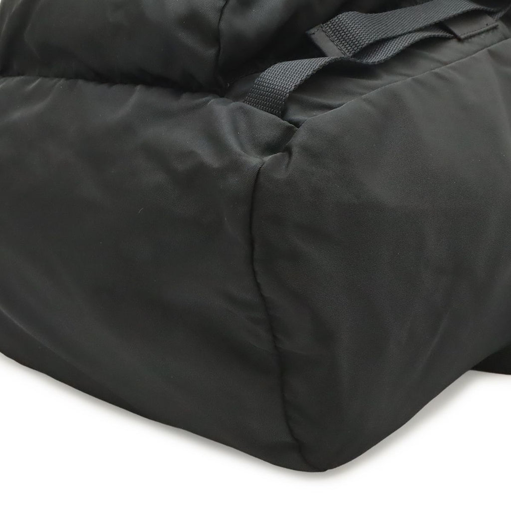 Prada Triangle Logo Backpack Nylon Nero Black Silver — view 3