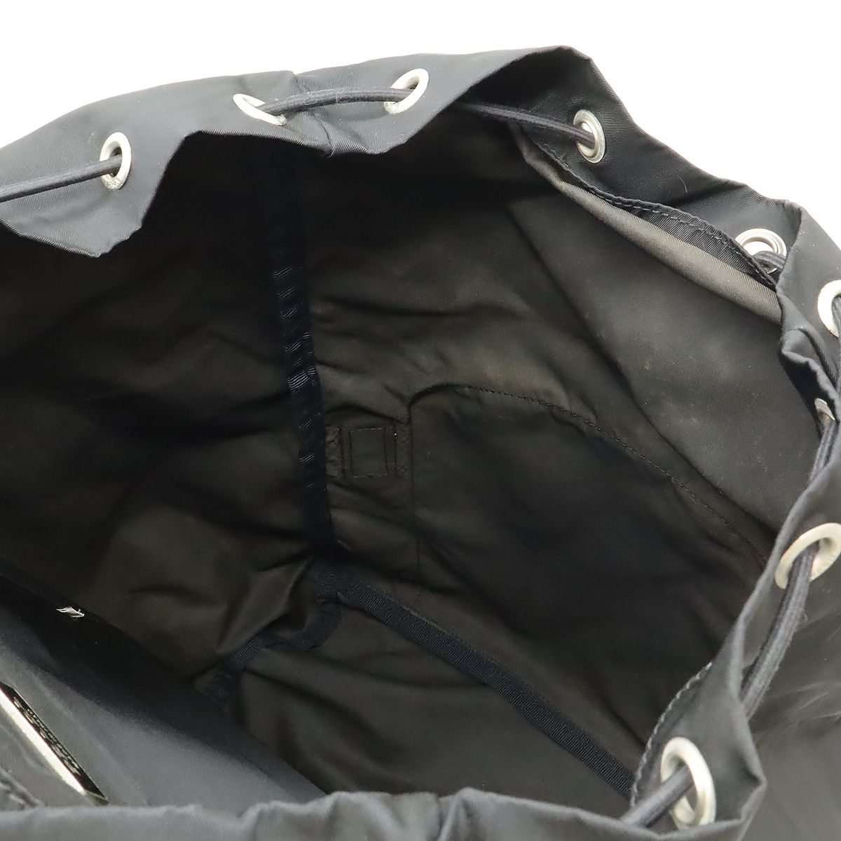 Prada Triangle Logo Backpack Nylon Nero Black Silver — view 7