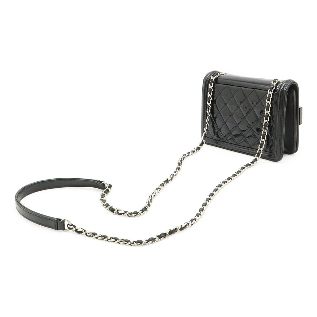 Chanel Lego Boy Plastic CC Logo Border Chain Shoulder Bag Pochette Leather — view 2