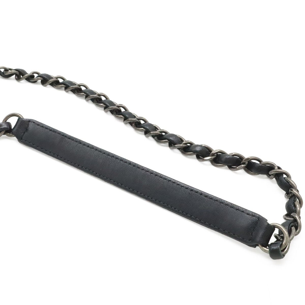 Chanel Boy Camera Bag Chain Pochette Quilted Leather Black — view 5