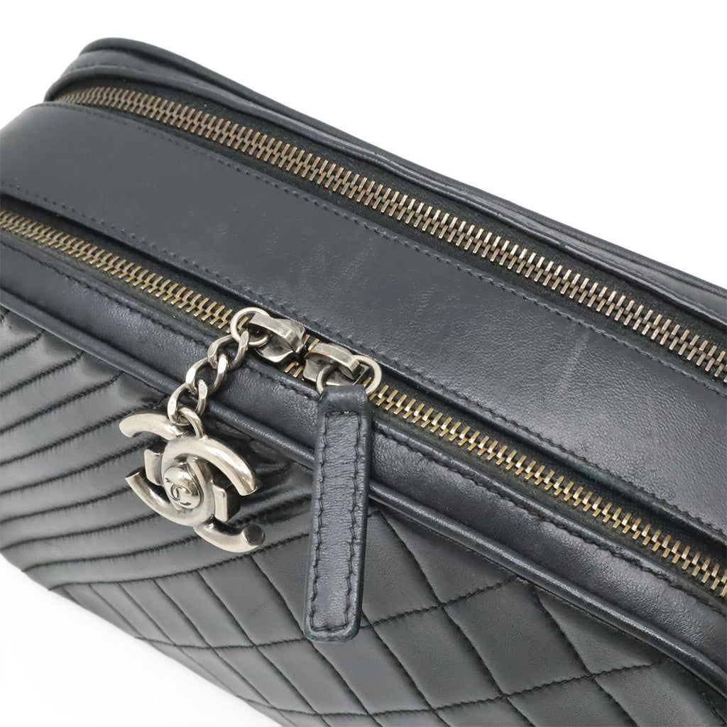 Chanel Boy Camera Bag Chain Pochette Quilted Leather Black — view 6