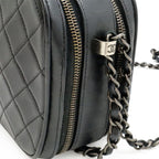 Chanel Boy Camera Bag Chain Pochette Quilted Leather Black — view 4