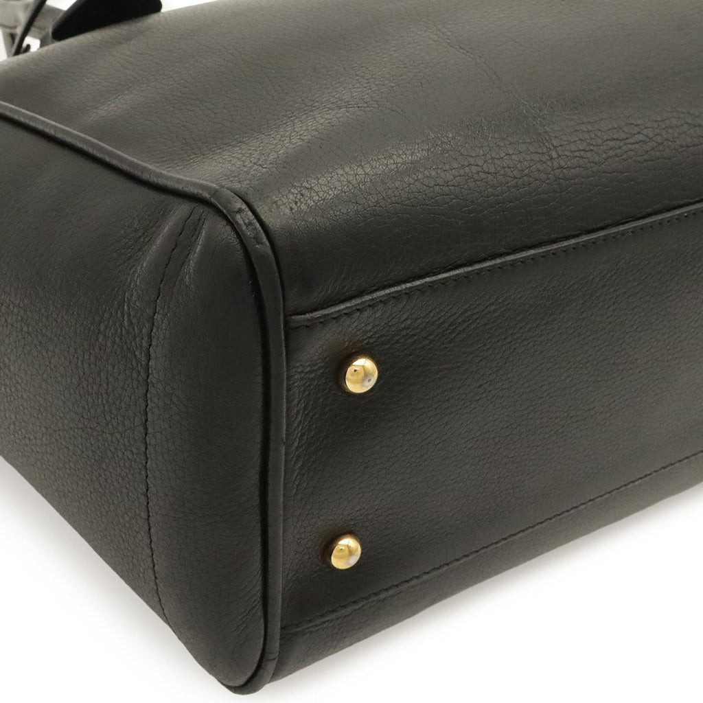 Loewe Heritage Small Tote Bag Leather Black Gold — view 3