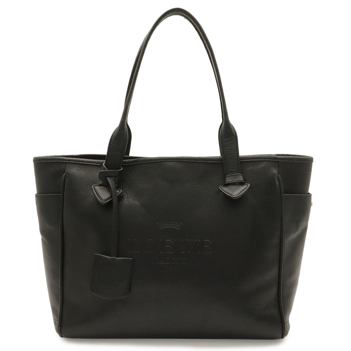 Loewe Heritage Small Tote Bag Leather Black Gold