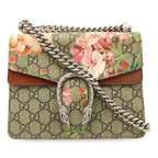 Gucci Dionysus GG Blooms Mini Bag Chain Tiger Head Beige Pink Multi