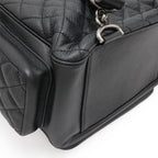 Chanel Quilted Casual Lock Backpack Caviar Leather Black Silver — view 3
