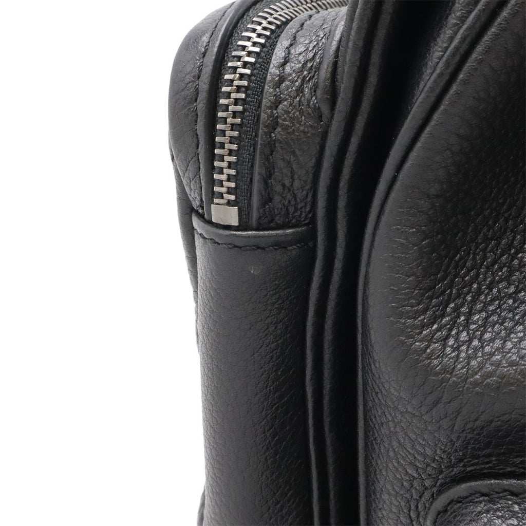 Chanel Quilted Casual Lock Backpack Caviar Leather Black Silver — view 4