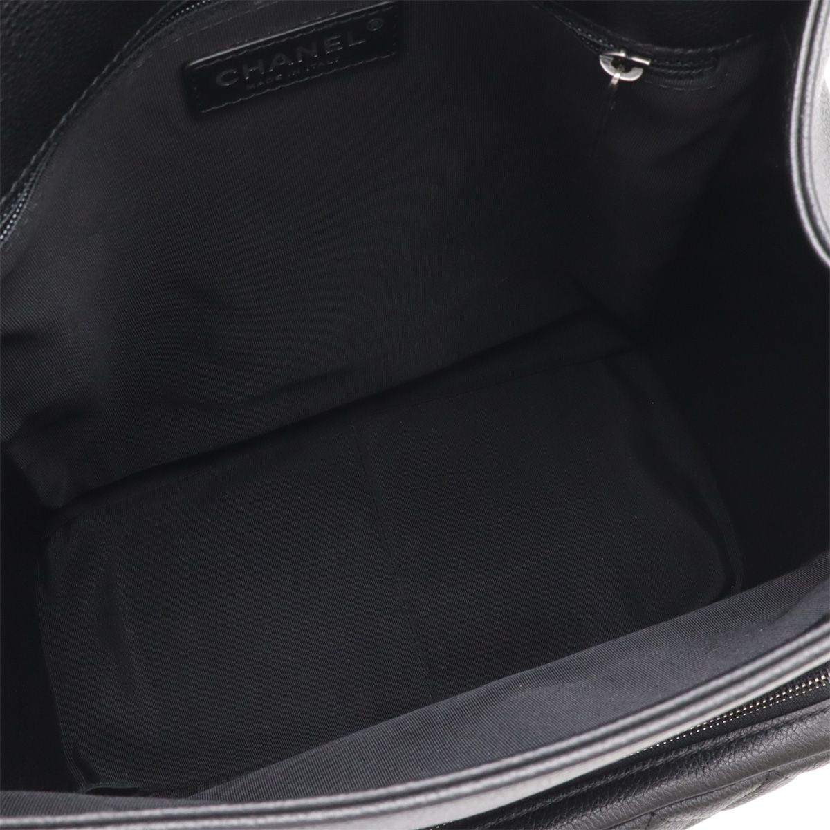 Chanel Quilted Casual Lock Backpack Caviar Leather Black Silver — view 6