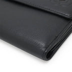 Chanel Camellia Snap Double Wallet Leather Black Silver — view 3
