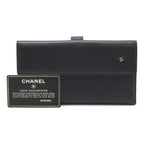Chanel Camellia Snap Double Wallet Leather Black Silver — view 8