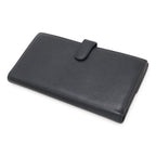 Chanel Camellia Snap Double Wallet Leather Black Silver — view 2