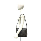 Celine Macadam Blason Triomphe Pattern Circle Logo Leather Semi Bag Black — view 2