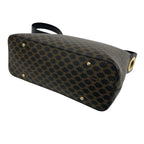 Celine Macadam Blason Triomphe Pattern Circle Logo Leather Semi Bag Black — view 8