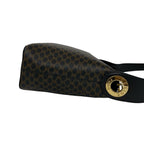 Celine Macadam Blason Triomphe Pattern Circle Logo Leather Semi Bag Black — view 6