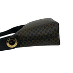 Celine Macadam Blason Triomphe Pattern Circle Logo Leather Semi Bag Black — view 5