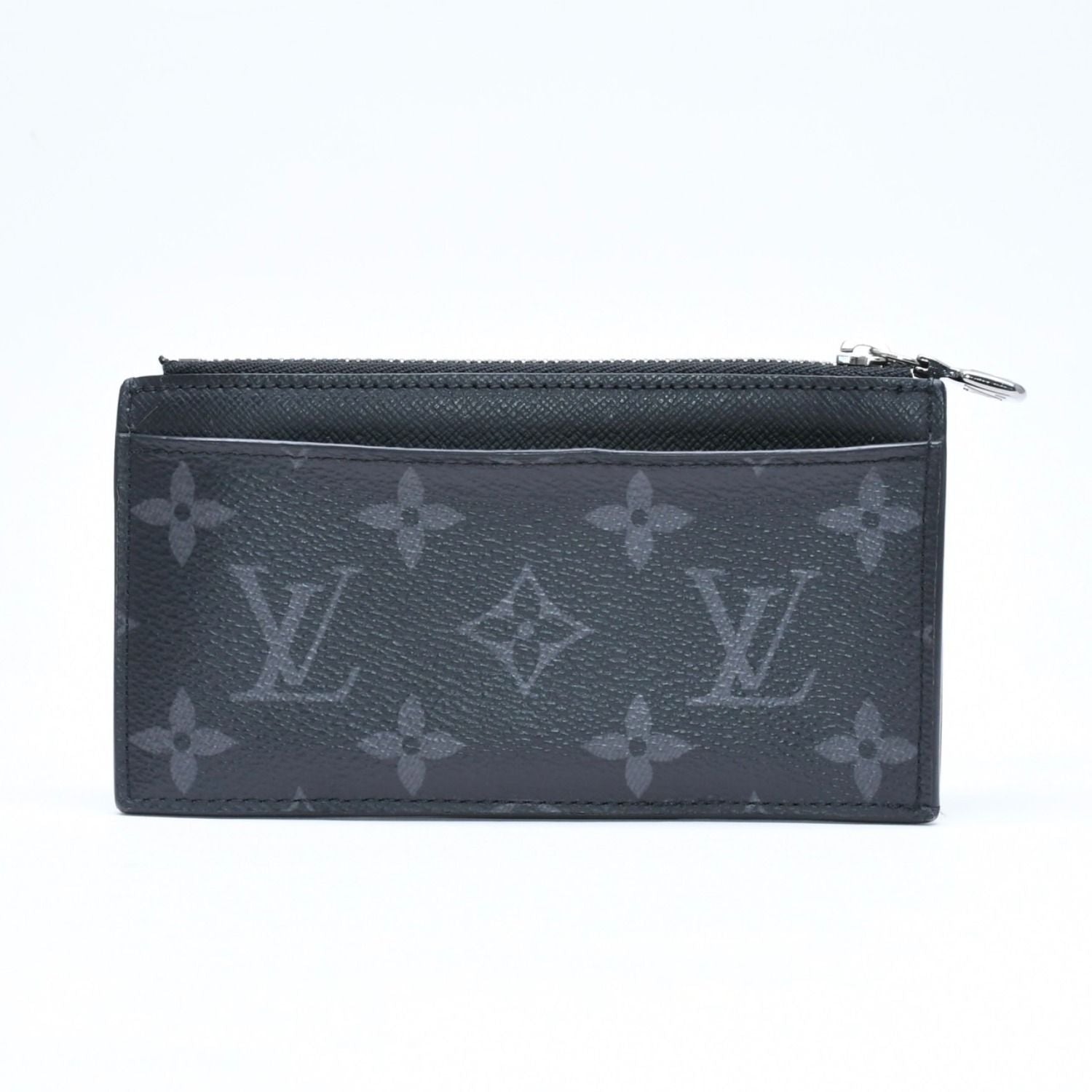 Louis Vuitton Taigarama Coin Purse Card Case Black Gray Silver — view 3